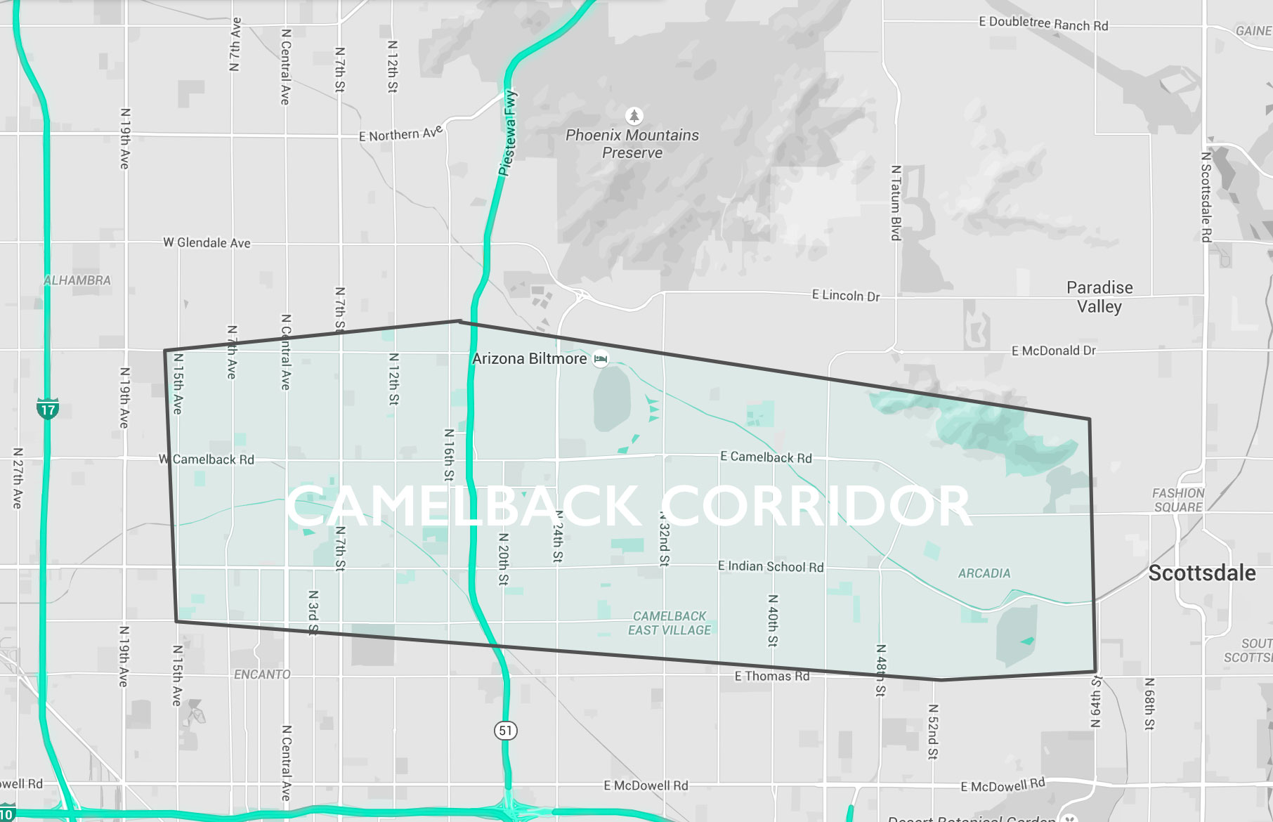 Camelback Corridor Map